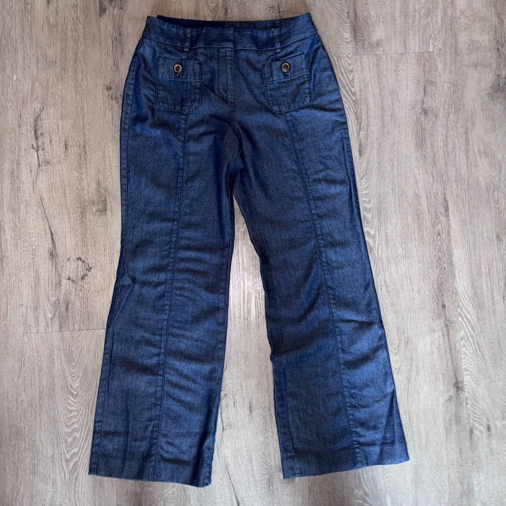 Talbot Dark Wash Denim Trousers Versatile Tailored Waistband Front Pockets Sz 4P